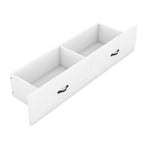 Lit armoire escamotable blanc avec ports USB et tiroirs de rangement, 2-en-1, pour 1 personne