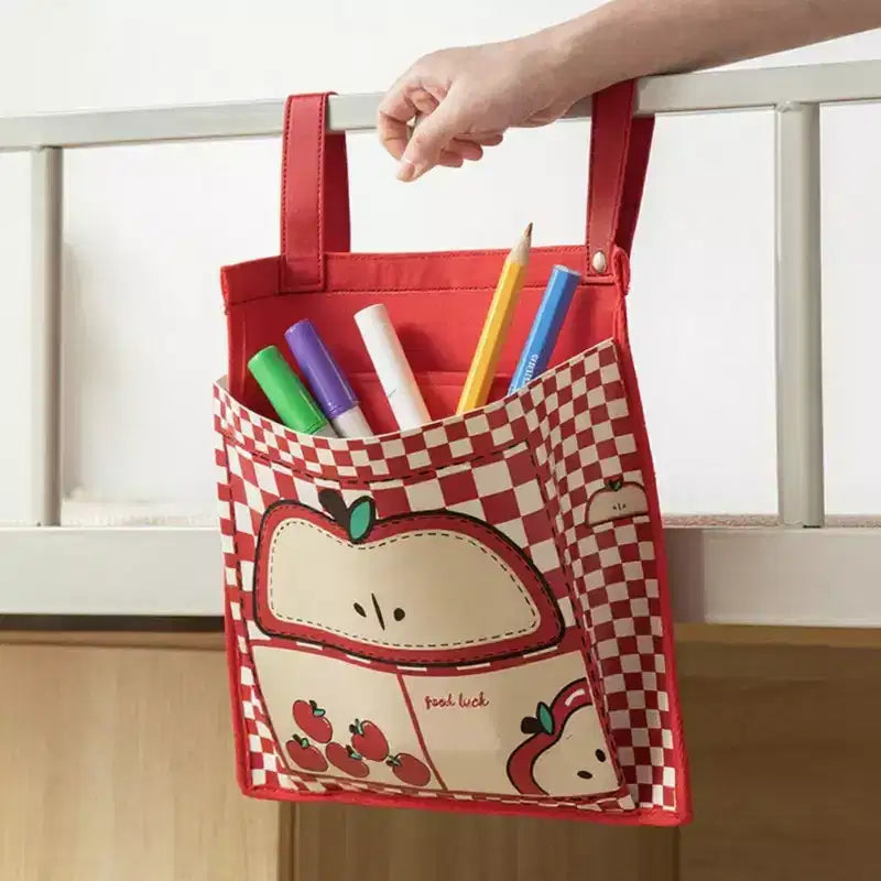 Sac de rangement suspendu imprimé Maison Rouge/Blanche avec sangles à pression, 1 utilisateur
