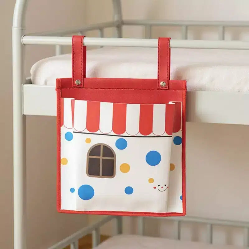 Sac de rangement suspendu imprimé Maison Rouge/Blanche avec sangles à pression, 1 utilisateur