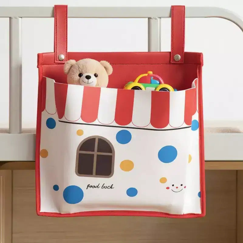 Sac de rangement suspendu imprimé Maison Rouge/Blanche avec sangles à pression, 1 utilisateur