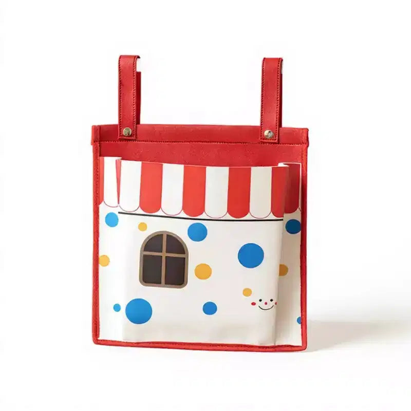 Sac de rangement suspendu imprimé Maison Rouge/Blanche avec sangles à pression, 1 utilisateur