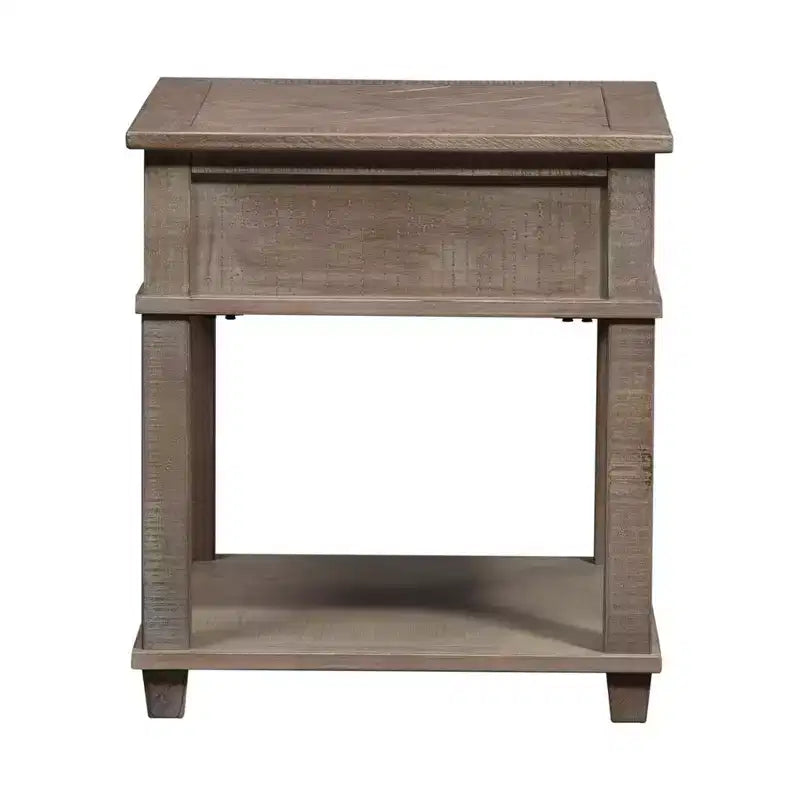 Table d'appoint rectangulaire marron, pièce unique