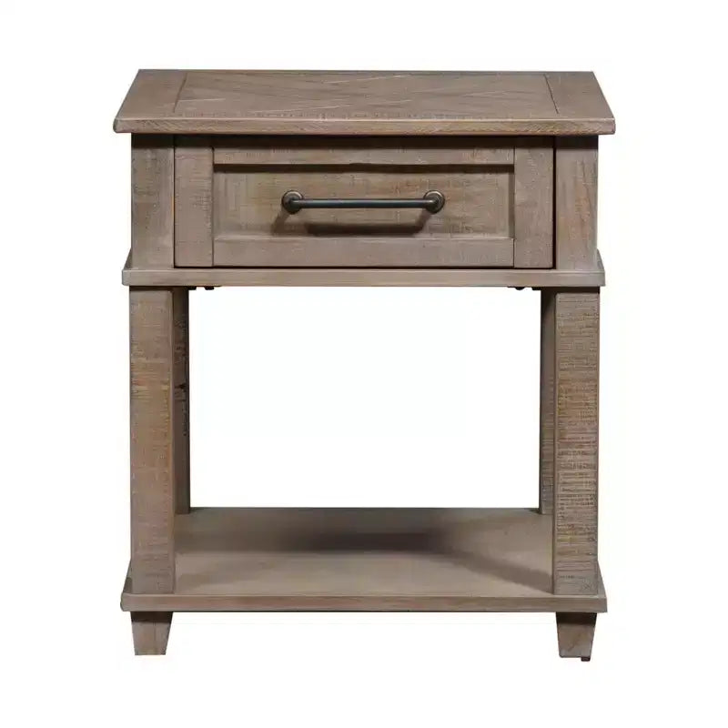 Table d'appoint rectangulaire marron, pièce unique