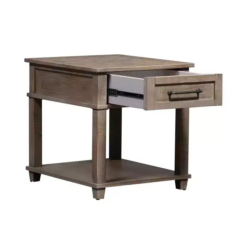 Table d'appoint rectangulaire marron, pièce unique