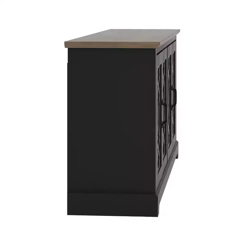 Meuble TV noir avec rangement à porte découpée, pour 1 téléviseur jusqu'à 65 po