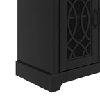 Meuble TV noir avec rangement à porte découpée, pour 1 téléviseur jusqu'à 65 po