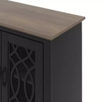 Meuble TV noir avec rangement à porte découpée, pour 1 téléviseur jusqu'à 65 po
