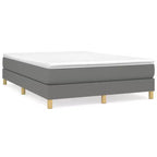 Cadre de lit Queen en tissu gris foncé, 2 places