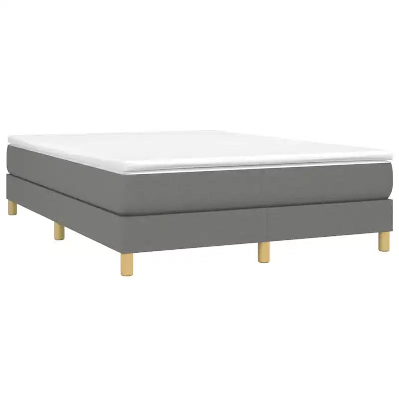 Cadre de lit Queen en tissu gris foncé, 2 places