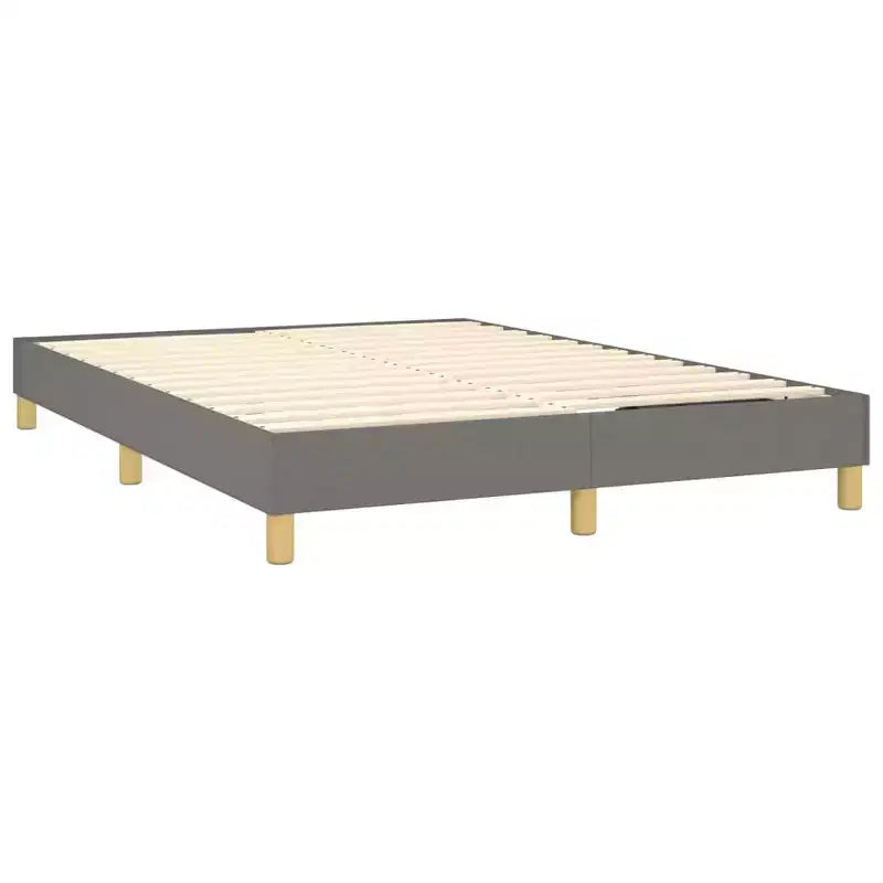 Cadre de lit Queen en tissu gris foncé, 2 places