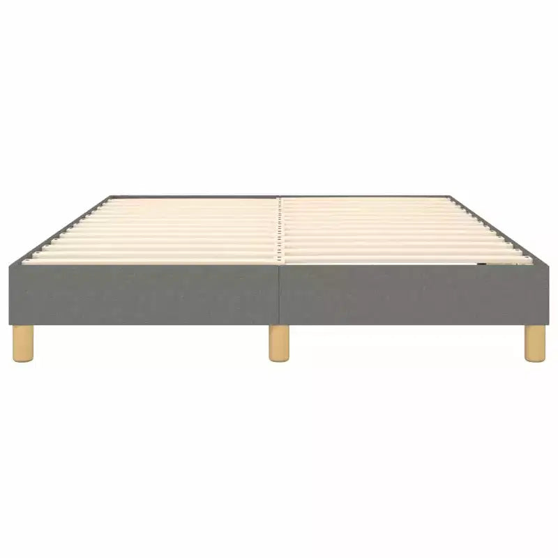 Cadre de lit Queen en tissu gris foncé, 2 places