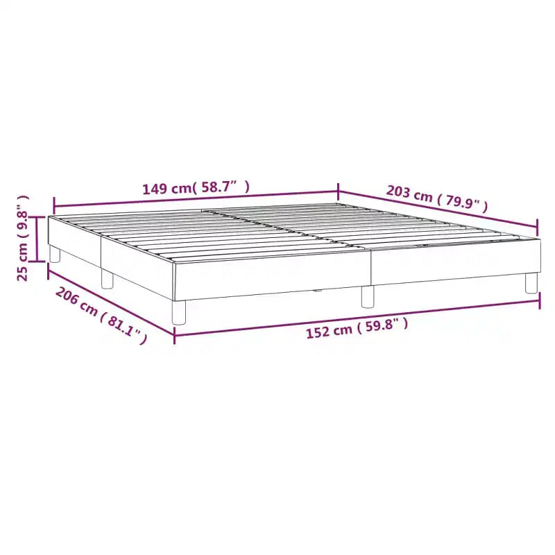 Cadre de lit Queen en tissu gris foncé, 2 places