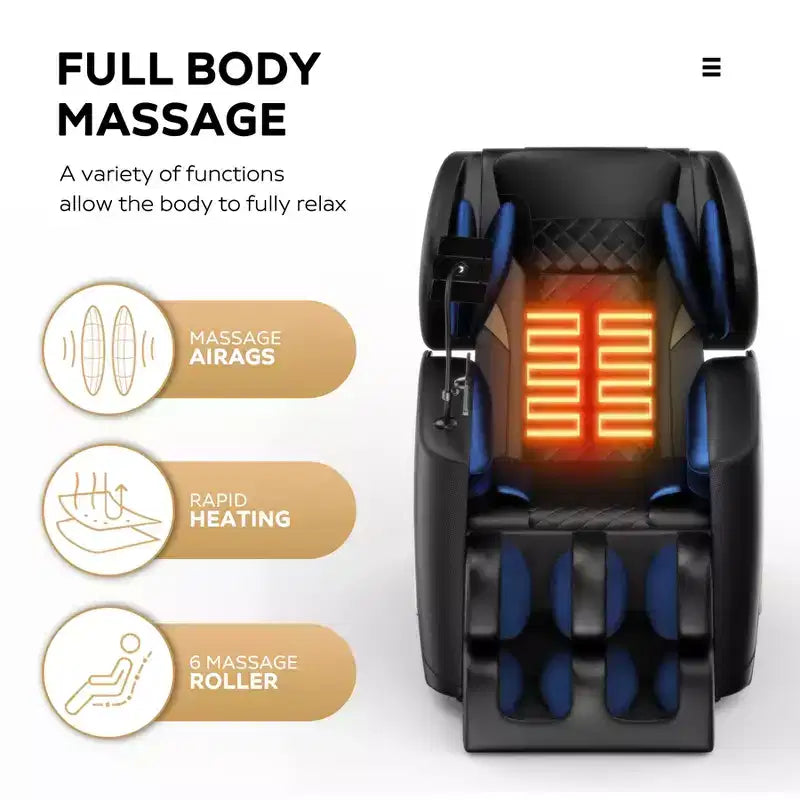 Fauteuil inclinable de massage en L noir, un place