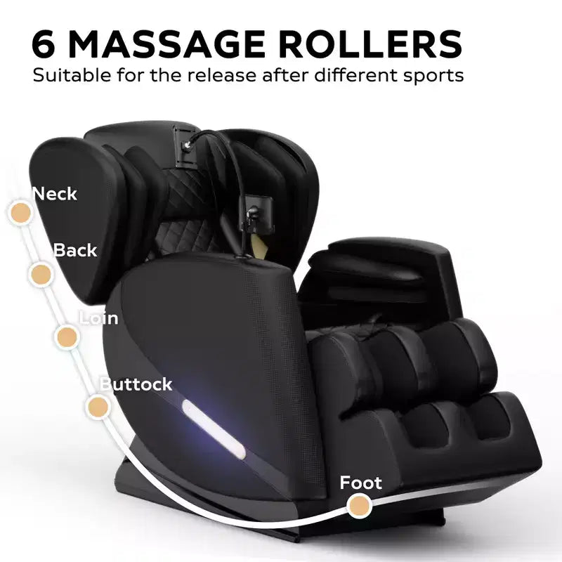 Fauteuil inclinable de massage en L noir, un place