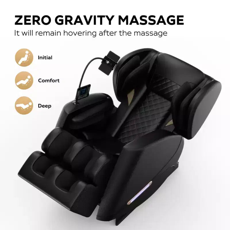 Fauteuil inclinable de massage en L noir, un place