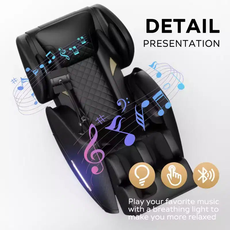 Fauteuil inclinable de massage en L noir, un place
