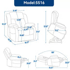 Fauteuil inclinable releveur électrique en similicuir gris, une place
