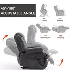 Fauteuil inclinable releveur électrique en similicuir gris, une place