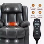 Fauteuil inclinable releveur électrique en similicuir gris, une place