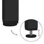 Table basse carrée – Chêne noir / Chêne brun / Chêne fumé, MDF et pieds en métal
