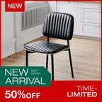 Chaise de salle à manger sans accoudoirs noire en similicuir, dossier haut, lot de 2