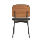 Chaise de salle à manger sans accoudoirs noire en similicuir, dossier haut, lot de 2