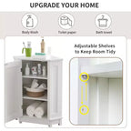 Meuble de rangement d'angle autoportant de salle de bain triangulaire noir/gris/blanc avec étagère réglable, porte simple