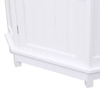 Meuble de rangement d'angle autoportant de salle de bain triangulaire noir/gris/blanc avec étagère réglable, porte simple