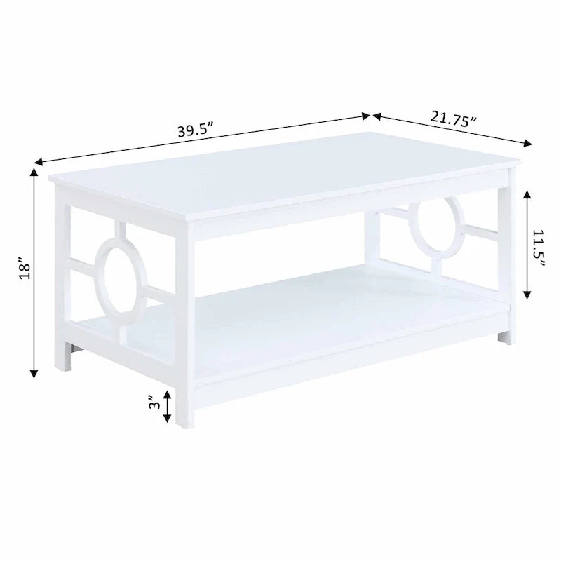 Table basse circulaire avec étagère