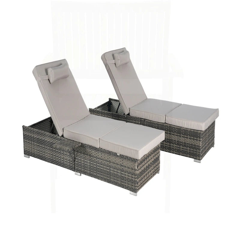 Excellent ensemble de chaises longues d'extérieur pour la relaxation et les loisirs