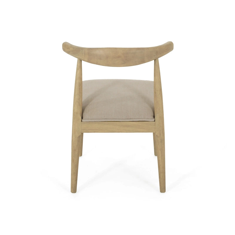 Chaises de salle à manger Cortina en tissu et en hévéa (lot de 2) de Christopher Knight Home