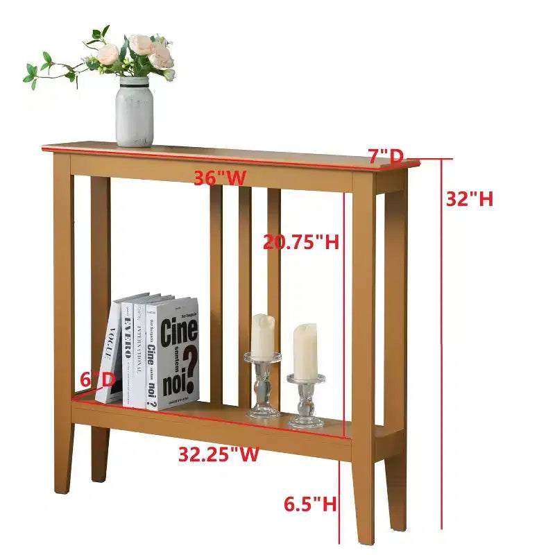 Console étroite avec étagères pour entrée, couloir ou salon