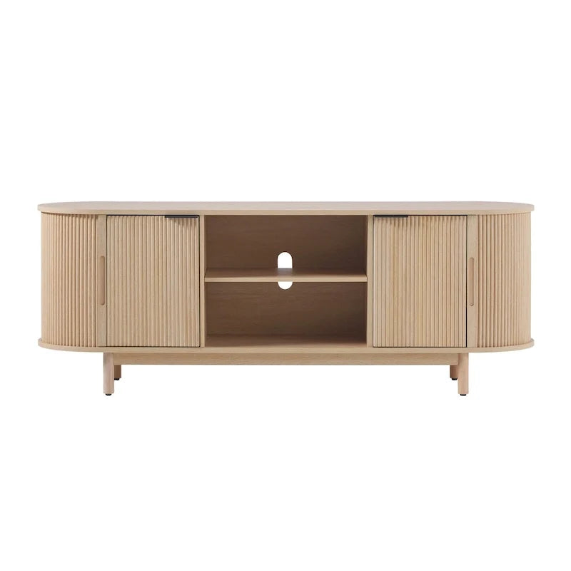 Meuble TV Middlebrook Modern Reeded de 60 po avec bords arrondis