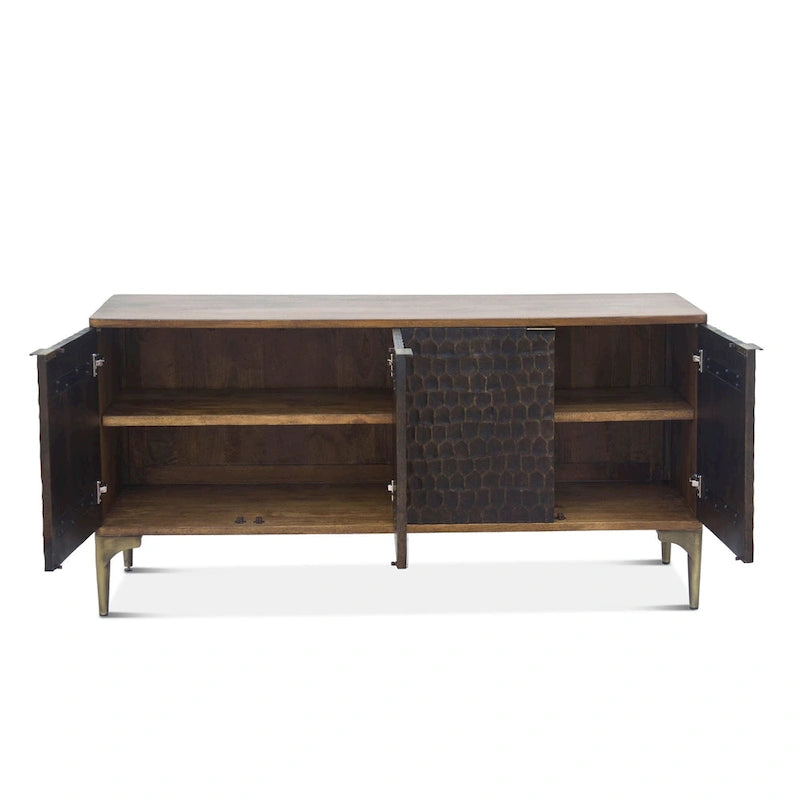Buffet en bois de manguier bicolore
