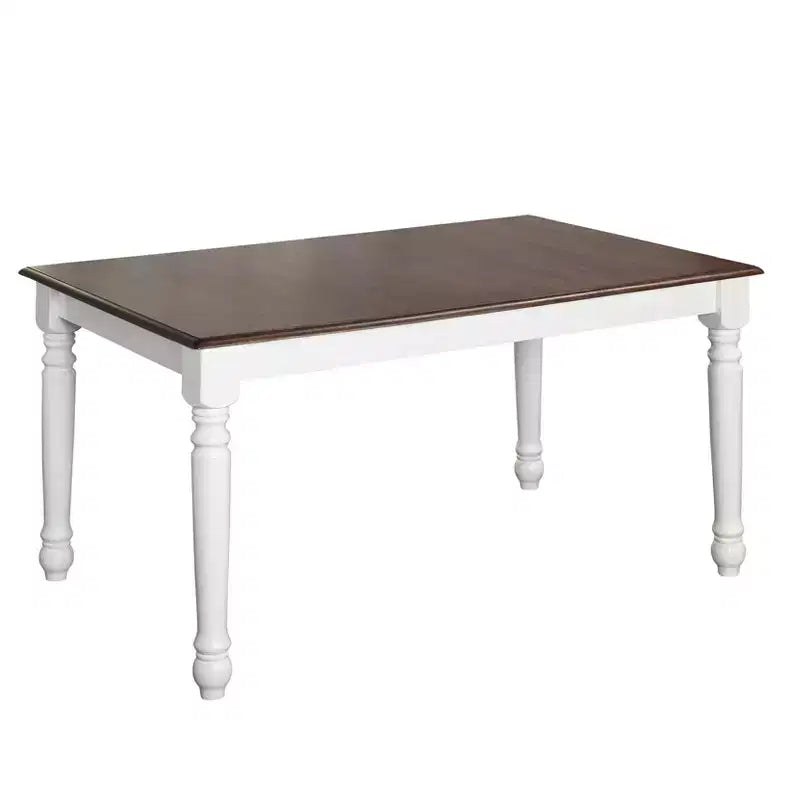 Buylateral Skipton Modern Farmhouse Rectangular Dining Table White/Walnut