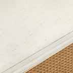 Buffet de porte en rotin naturel et blanc antique – Enfilade style glamour avec étagères réglables