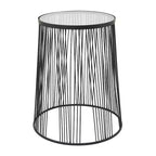 Table d'appoint ronde noire en métal, 1 personne