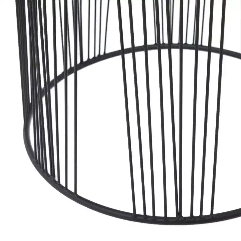 Table d'appoint ronde noire en métal, 1 personne