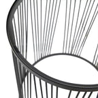 Table d'appoint ronde noire en métal, 1 personne