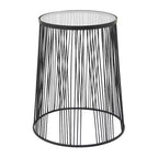 Table d'appoint ronde noire en métal, 1 personne