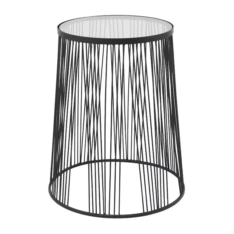 Table d'appoint ronde noire en métal, 1 personne