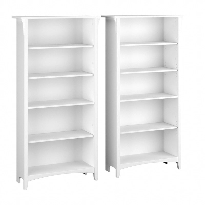 Bibliothèque haute Salinas à 5 étagères (Lot de 2) par Bush Furniture