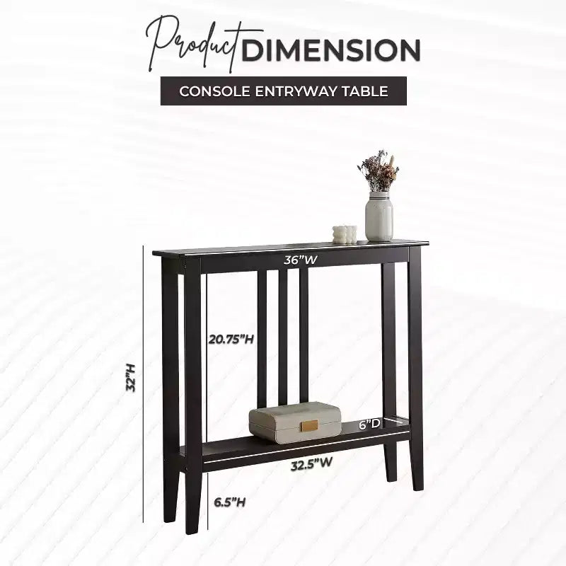 Console étroite avec étagères pour entrée, couloir ou salon