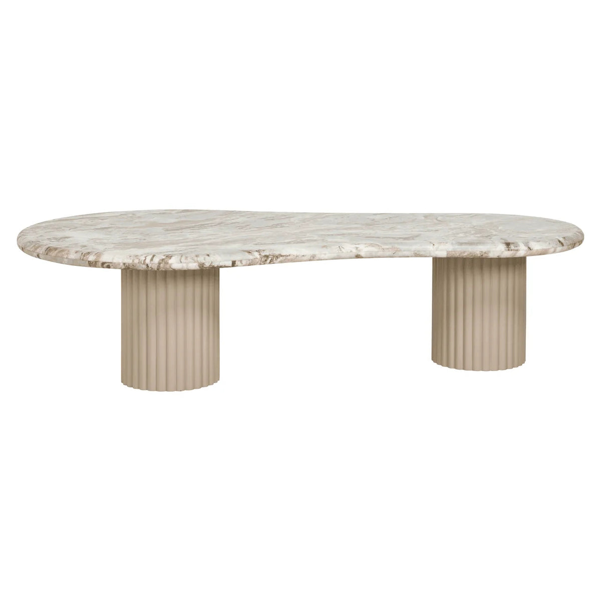 Table basse avec plateau en marbre de forme galet