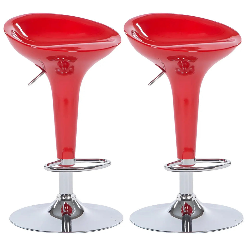 Tabouret de bar pivotant en plastique chromé réglable en hauteur