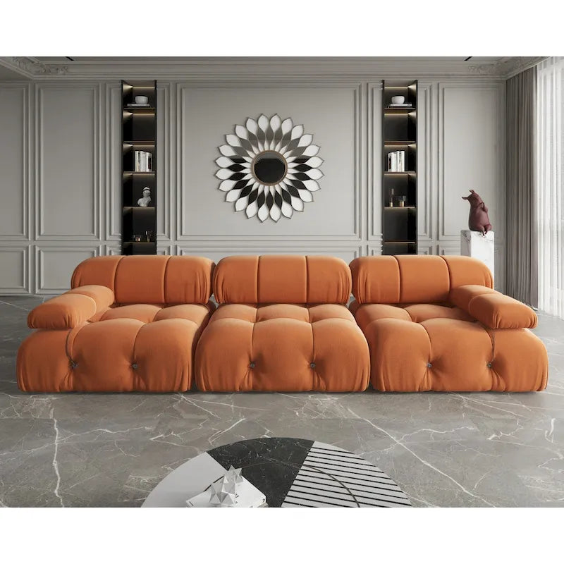 Canapé modulable réversible 3 places en velours