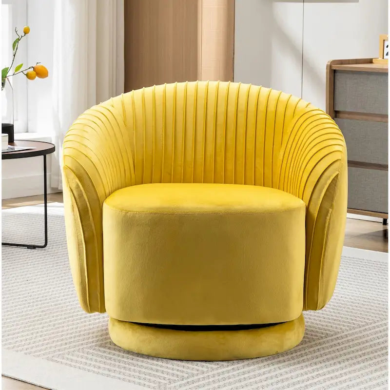Petit fauteuil tonneau pivotant en velours Milvo