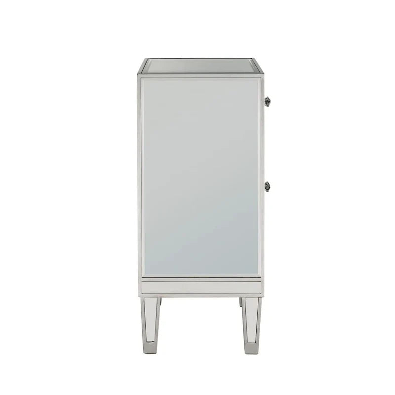 Table de chevet Reflexion Collection Rosa de 45 cm de large avec miroir et 1 tiroir