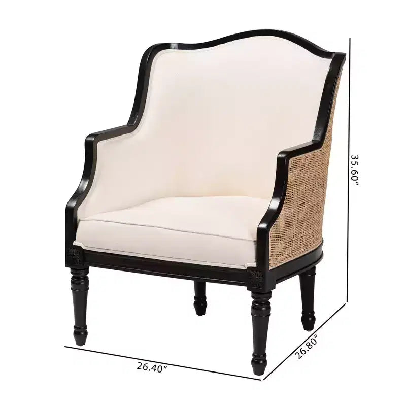 Fauteuil d'appoint en tissu et bois Elizette de Bali & Pari