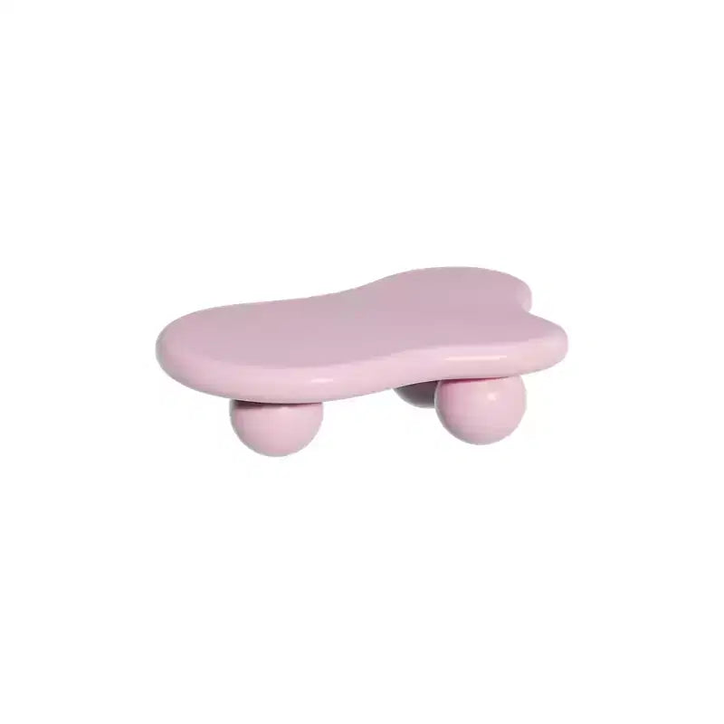 Table basse rose en forme de nuage avec pieds boules, 1 personne
